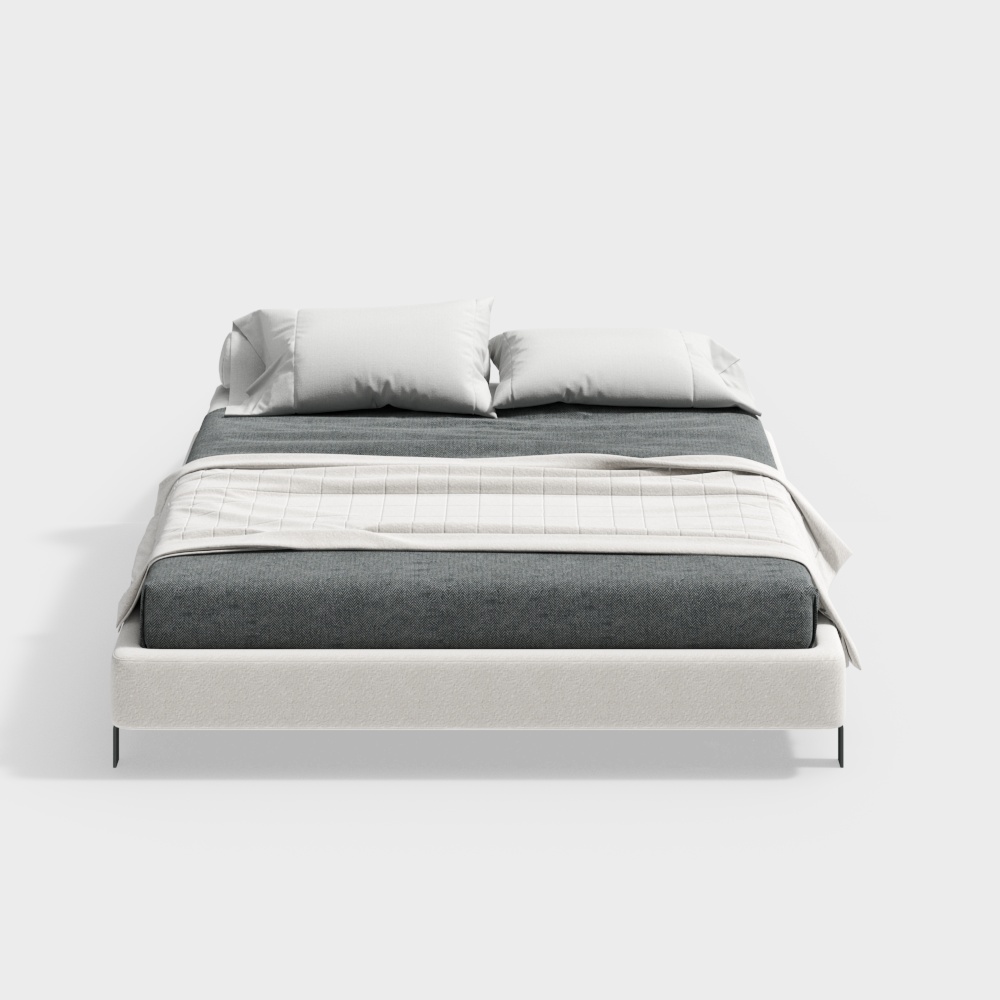 現代風のダブルベッド