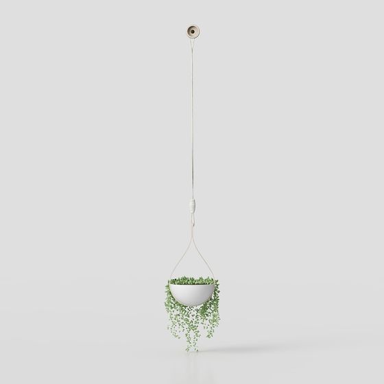 Hanging Plant Basket 3D Model for Modern Aesthetics