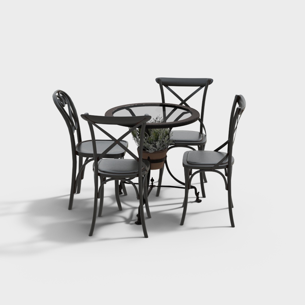 Casual table and chair set modern style