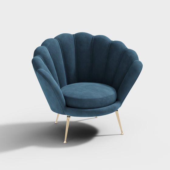 Elegant Shell Chair 3D model for Modern Interiors