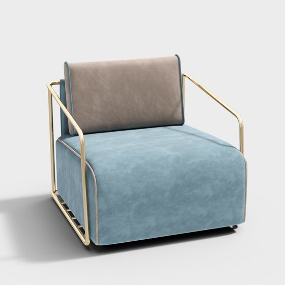 Elegant Low-Poly Leisure Chair 3D model