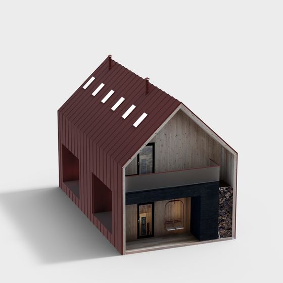 Nordic Minimalist Cabin 3D model