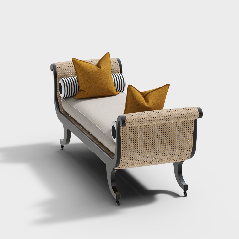 Backrest bench modern style
