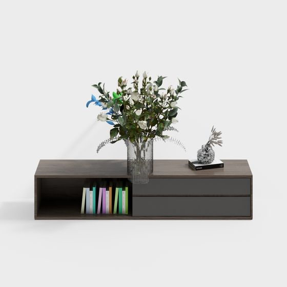 Elegant Minimalist TV Cabinet 3D model