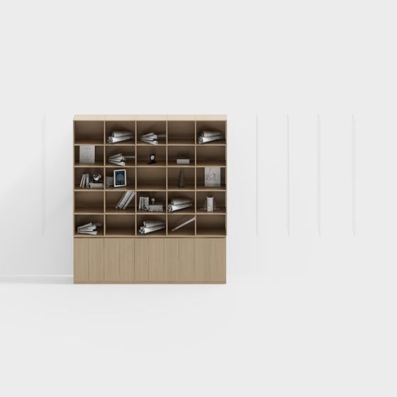 Urban Library Bookshelf 3D model