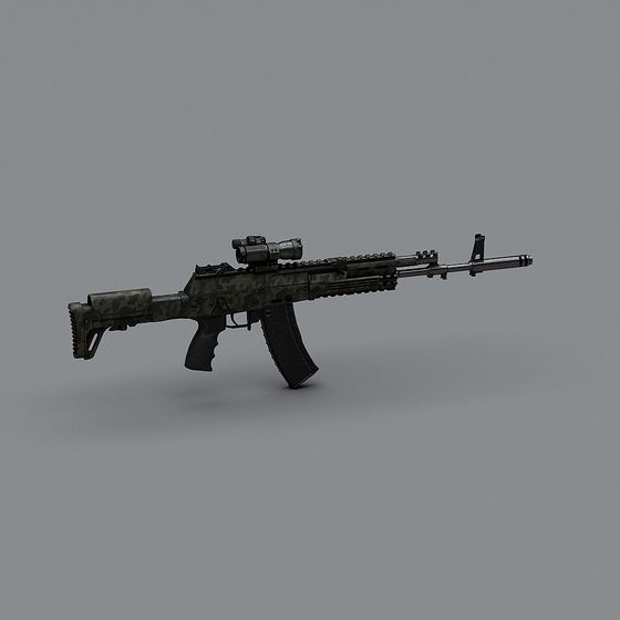 Detailed Low-Poly AK-47 3D Model