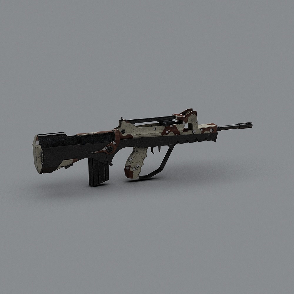 Low-Poly High-Detail Weapon 3D Model