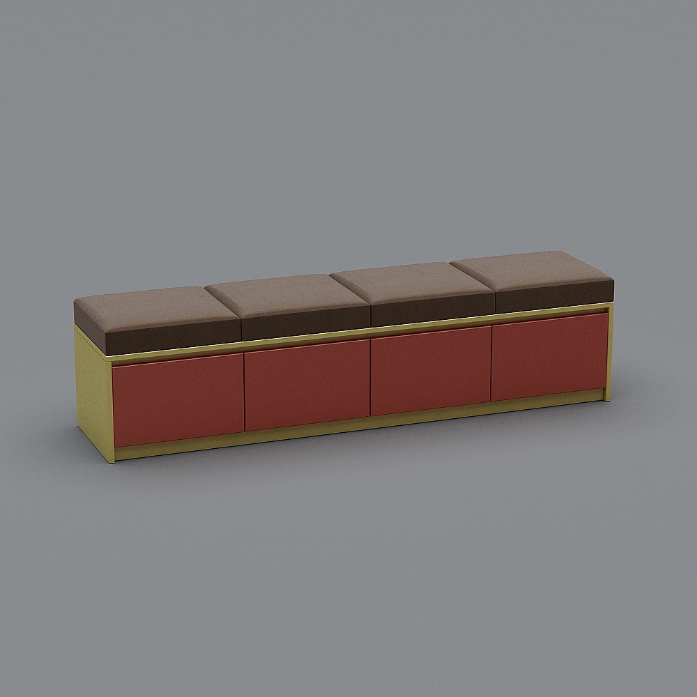 Multi-person bench leather cushion