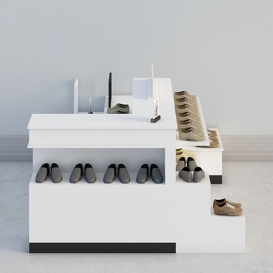 Minimalist Shoe Rack 3D Model for Modern Interiors