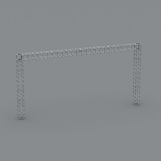 Sleek Metallic Framework 3D model for Creative Projects