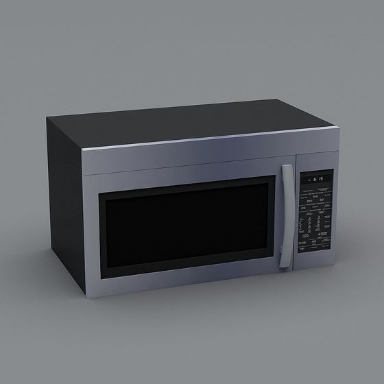 Sleek Low-Poly Microwave 3D model for Modern Kitchens