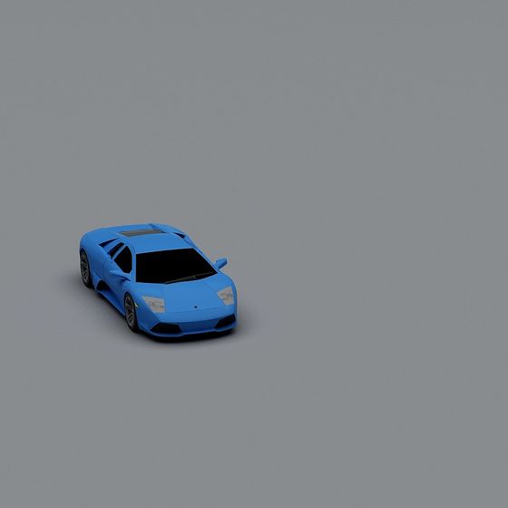 Low Poly Blue Speedster 3D Model