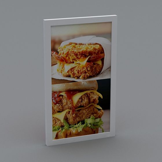 Delicious Low-Poly Fried Chicken Sandwich 3D model