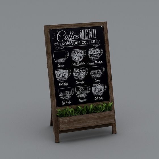 Vintage Coffee Menu 3D model