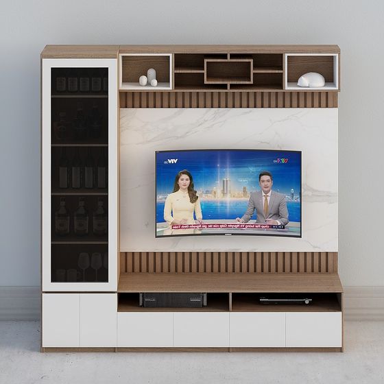 Elegant TV Cabinet 3D model for Contemporary Interiors