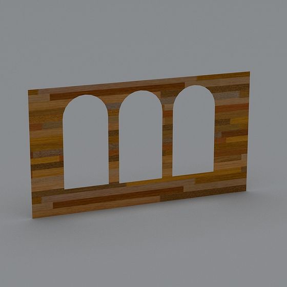 Vintage-Inspired Low Poly Arch Window 3D model