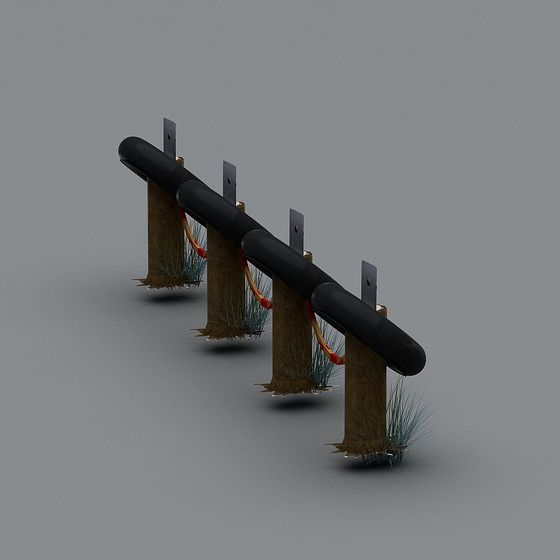 Low Poly Industrial Pipe 3D model