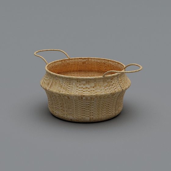 Handwoven Basket 3D Model Inspired by African Craft
