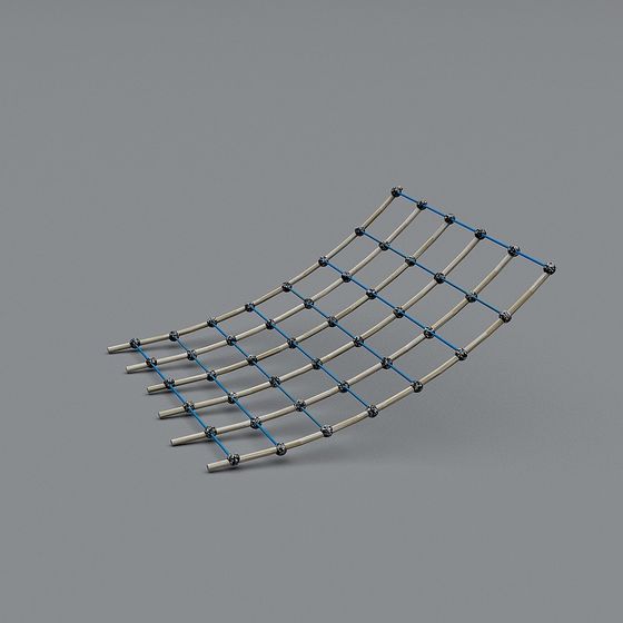 Unique Bamboo Grid Bridge 3D Model