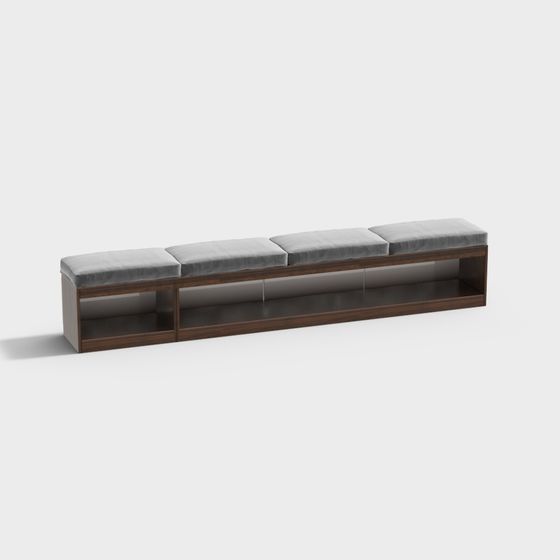 Leisure Bench Wooden Fabric Cushion