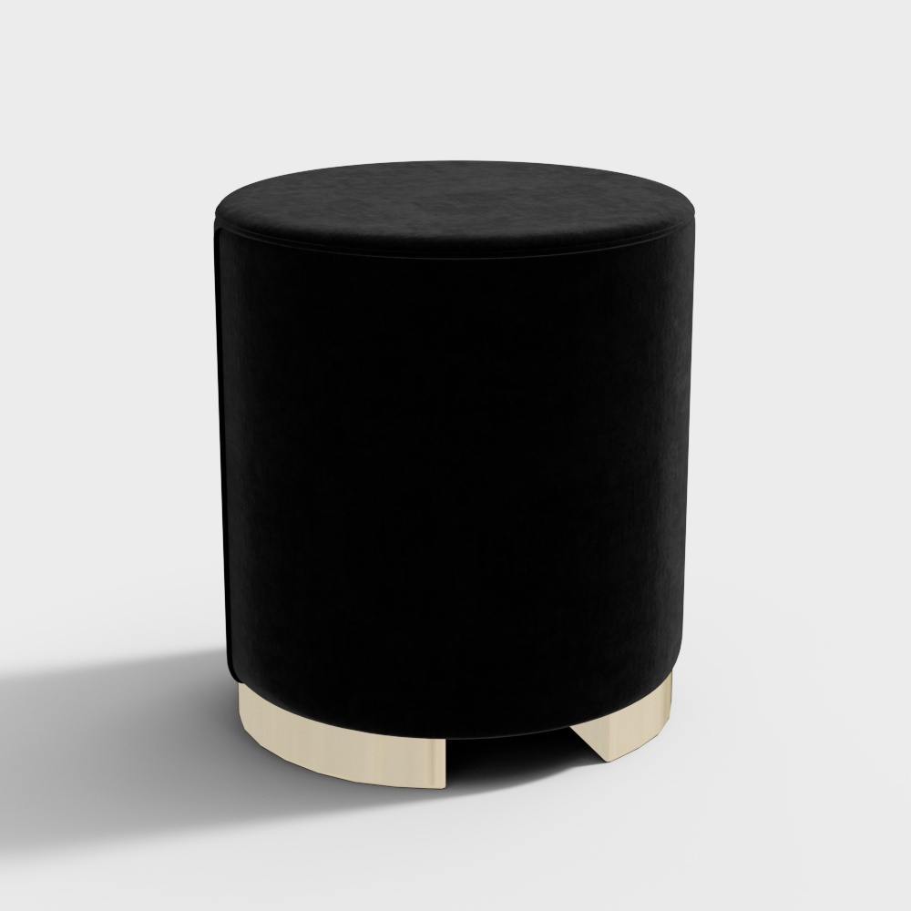 Черный плетеный табурет