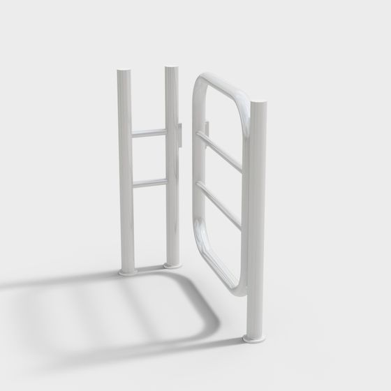 Stylish Low-Polygon Metal Railing 3D model