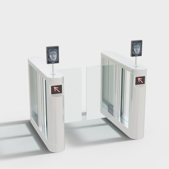 Smart Turnstile 3D model for Futuristic City Design