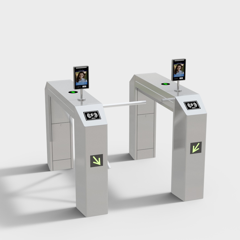 Modern turnstile at high-speed rail station