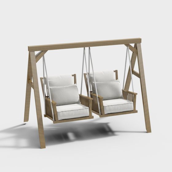 Stylish Double Hanging Chair 3D model