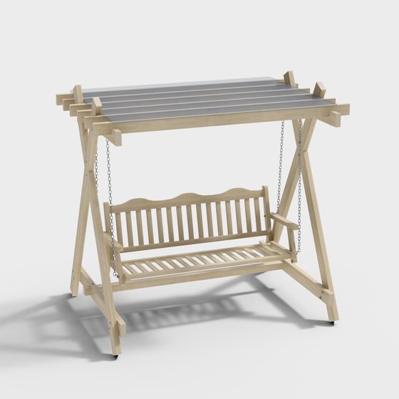 Wooden Swing Chair 3D model for Tranquil Spaces