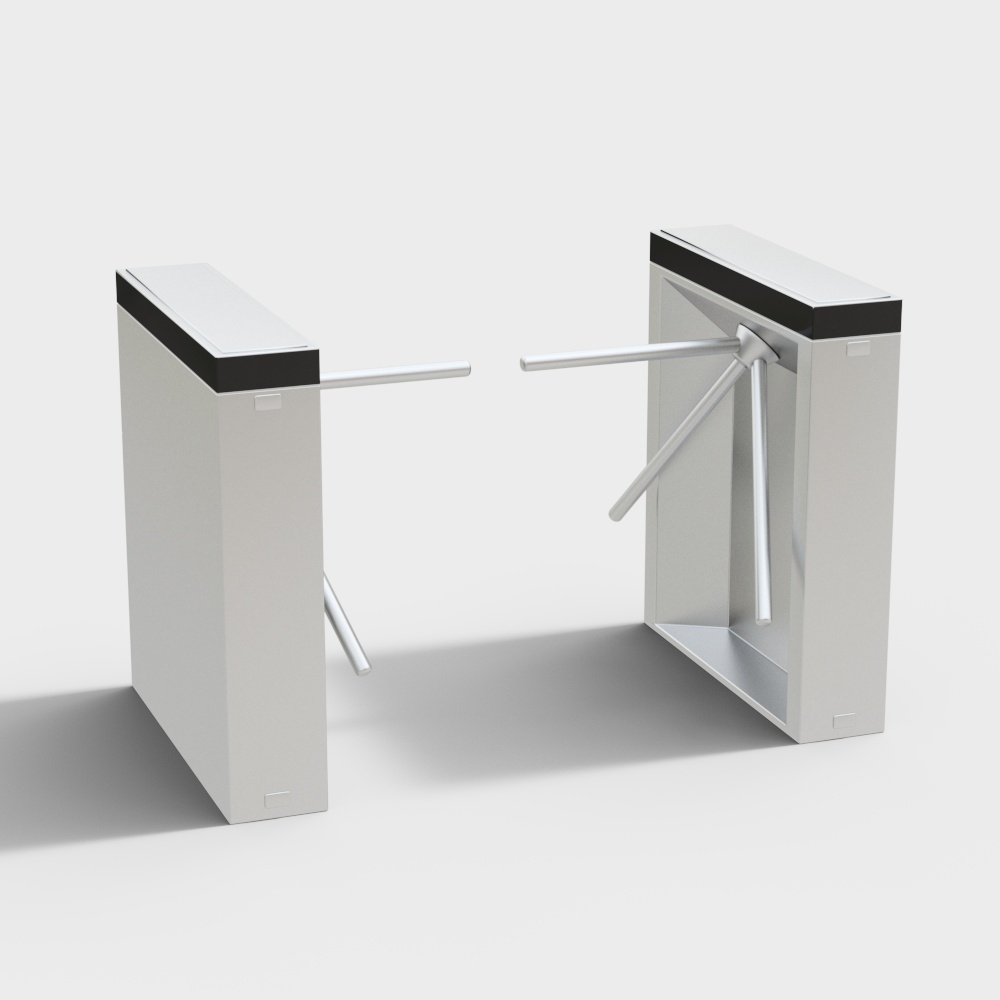 Modern turnstile in office building