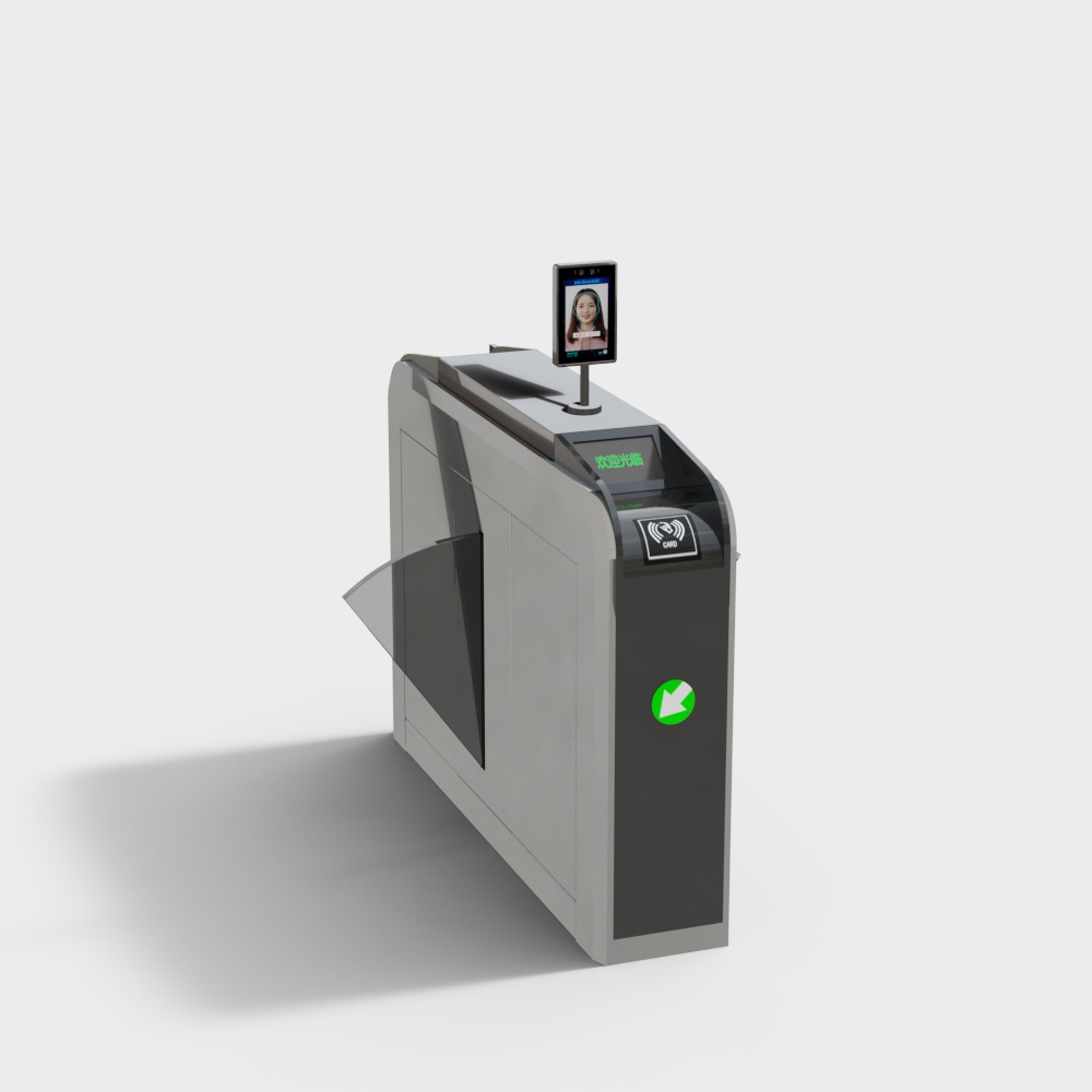 Modern turnstile in gymnasium