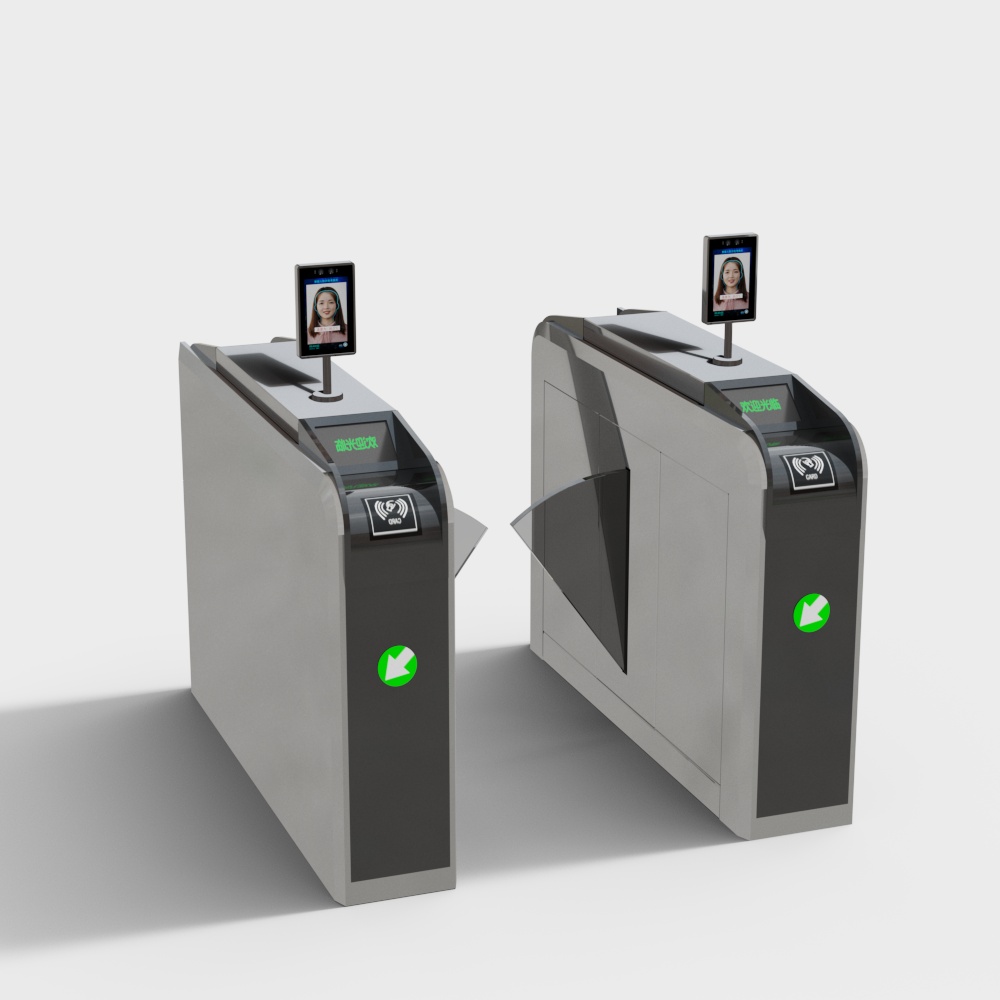 Pedestrian street modern turnstile