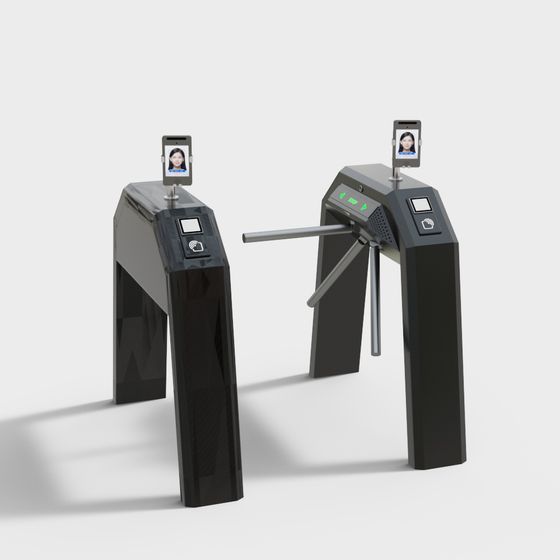 Advanced Smart Turnstile 3D model for Contemporary Spaces