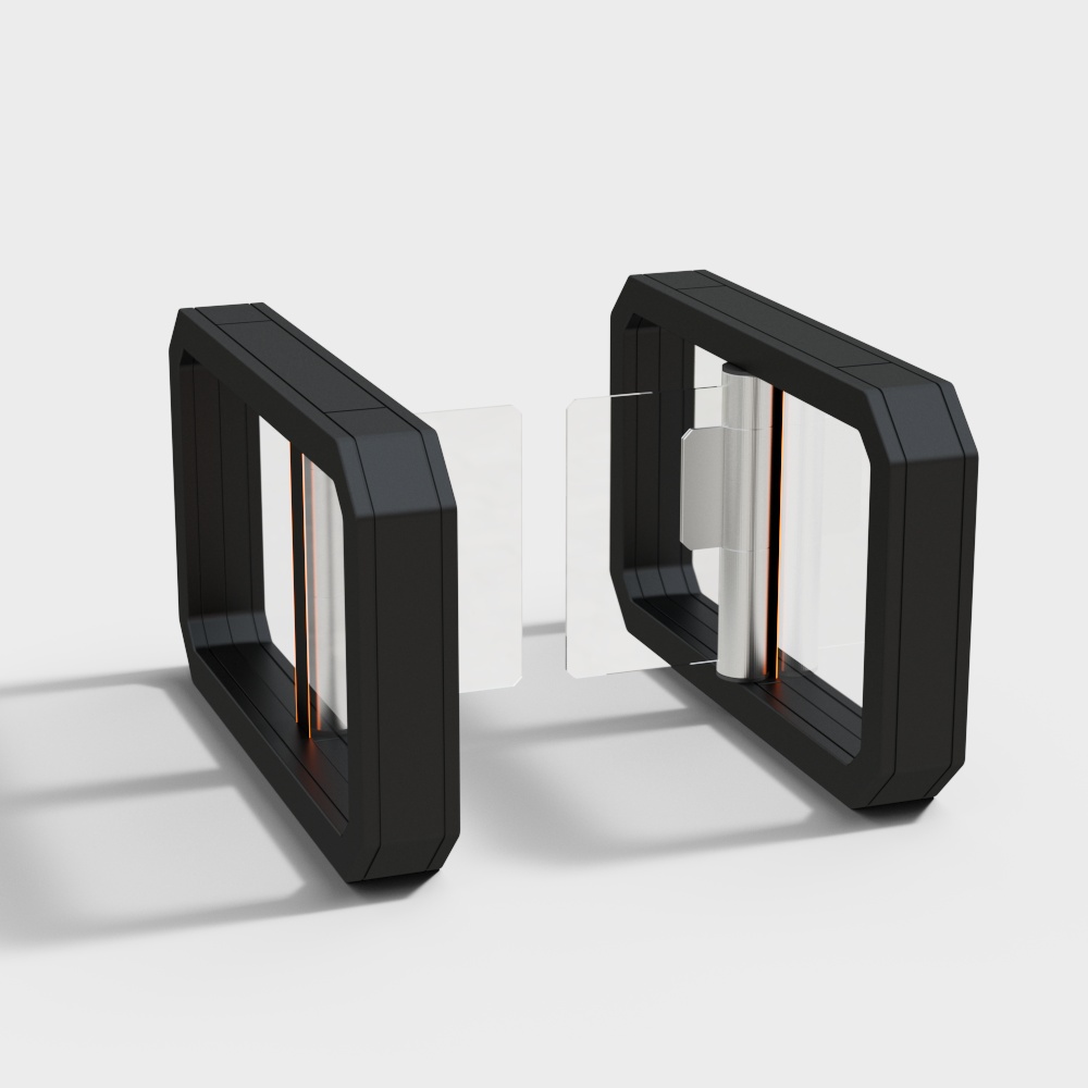 Modern turnstile in lobby