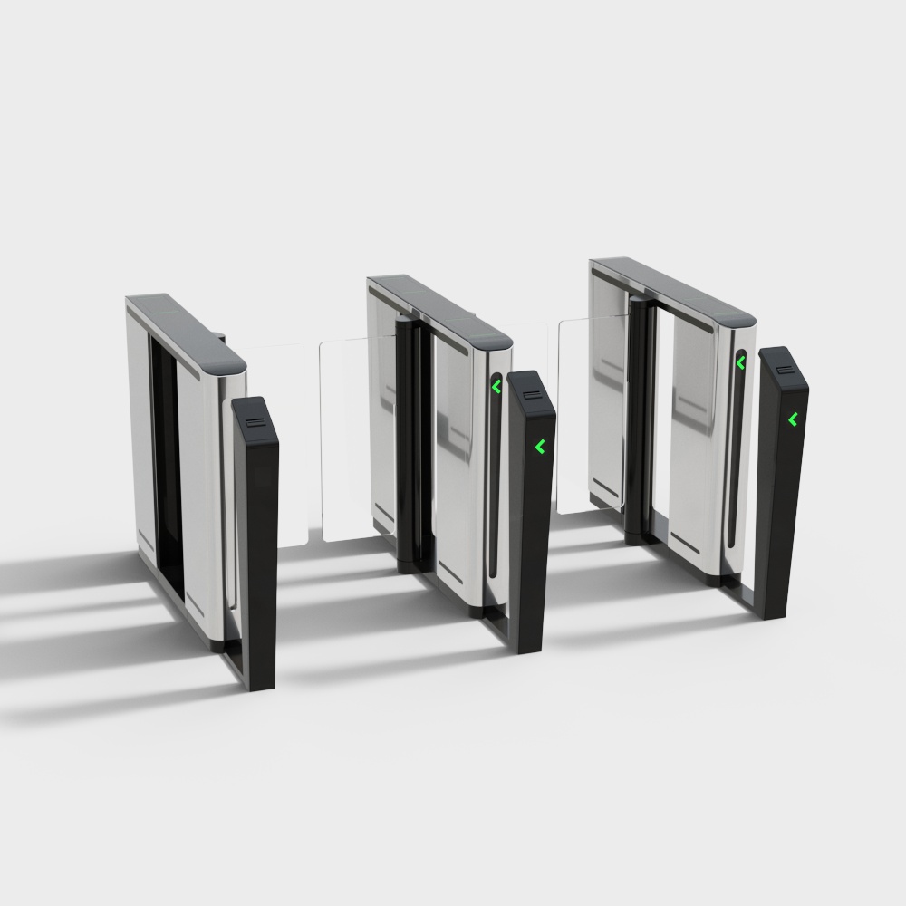 Modern turnstile at high-speed rail station