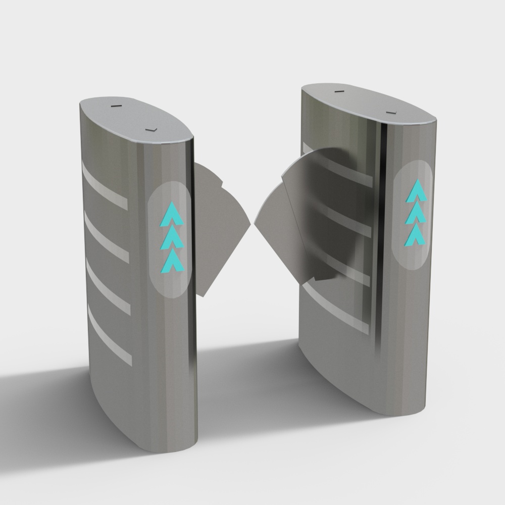 Modern turnstile in office building