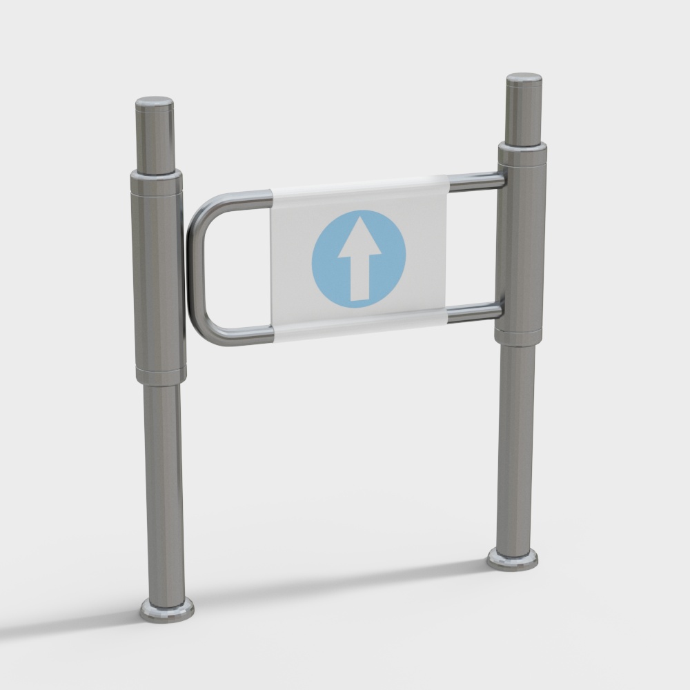 Sleek Metal Railing 3D model for Modern Design