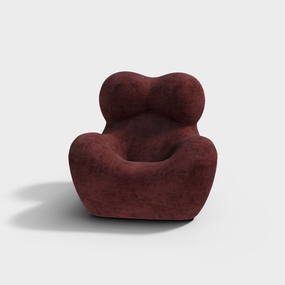 Stylish Red Velvet Sofa 3D Model for Modern Interiors