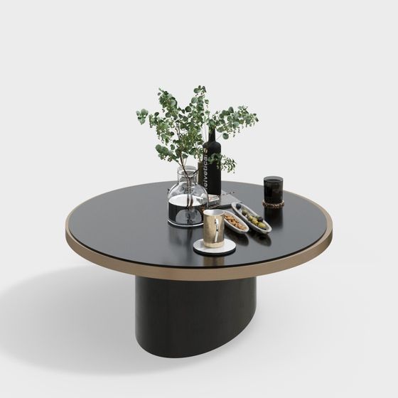 Elegant Low-Poly Round Table 3D model