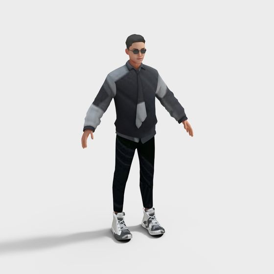City Walker 3D Model - Stylish Low Poly Character