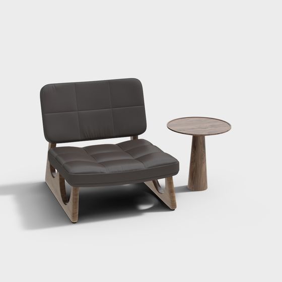 Urban Lounge Chair and Side Table Set 3D model
