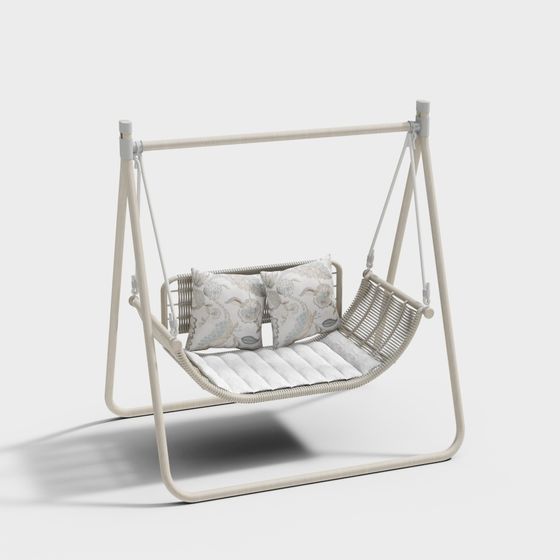 Charming Low-Poly Hanging Chair 3D model