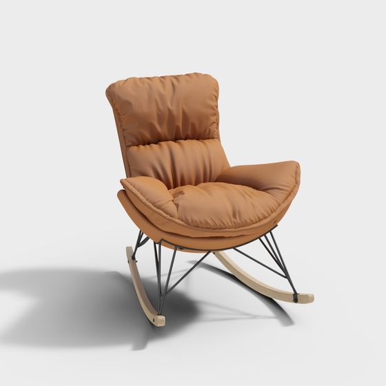 Stylish Rocking Chair 3D model for Modern Interiors