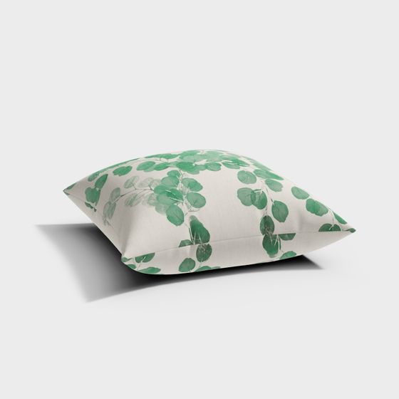 Natural Green Leaf Pillow Cover 3D model