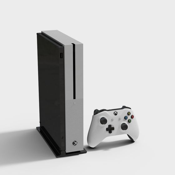 Xbox One S Console and Controller 3D model