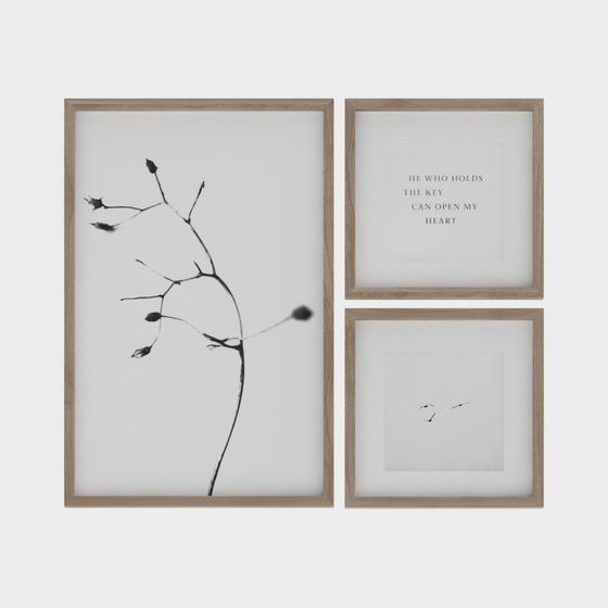 Three Picture Frames 3D model - Minimalist Art Design