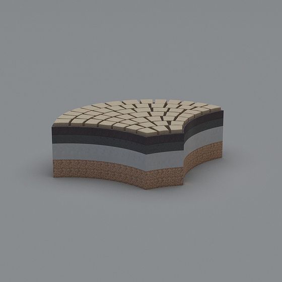 Curved Brick Tiles 3D model