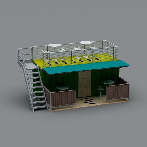 Low-Polygon Container House 3D model for Creative Projects