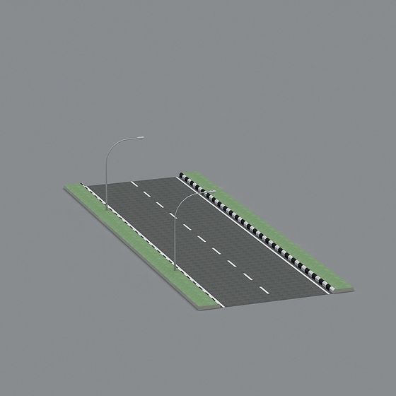 Modern Low-Polygon 3D Road Model